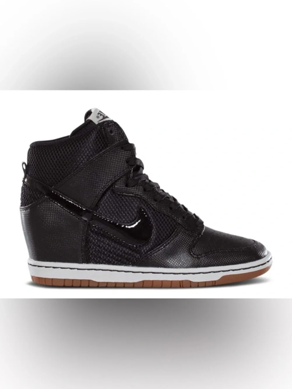 Nike Dunk Sky Hi Essential Wedge Sneakers Black Gum 579763-001 Women’s 6 / EU 36